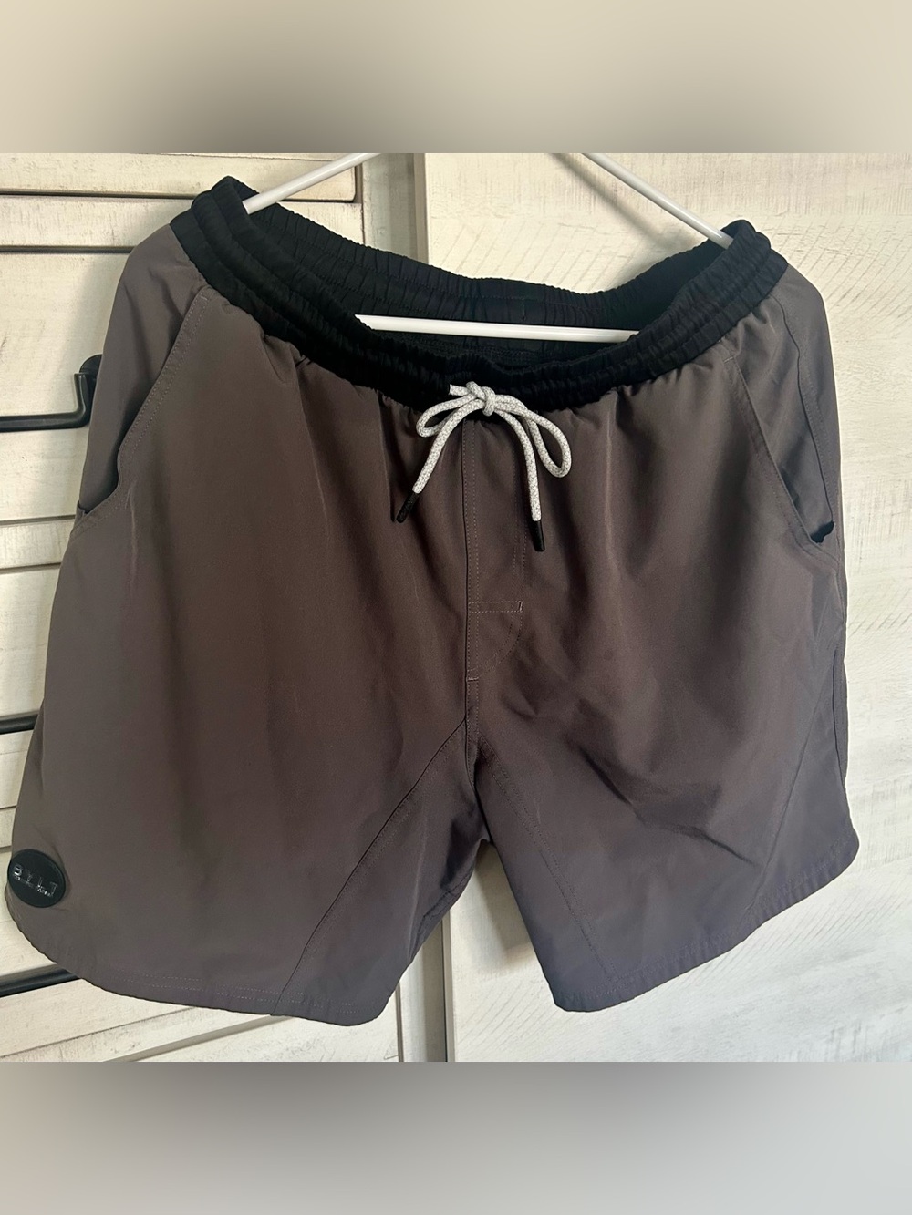BYLT Basics Men's Athletic Shorts in Charcoal Gray with Black Waistband